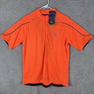 Canari Cycle Jersey Mens L Solar Orange Bright Visibility 1/2 Zip *New w/Tags*